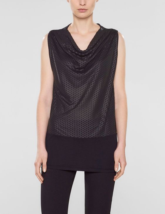 Sarah Pacini Cowl neck sleeveless t-shirt