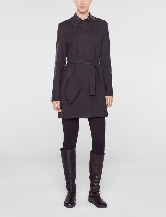 Sarah Pacini Straight belted coat