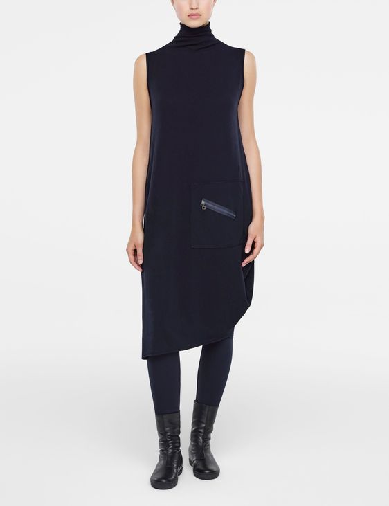 Sarah Pacini Sleeveless dress with asymmetrical hem