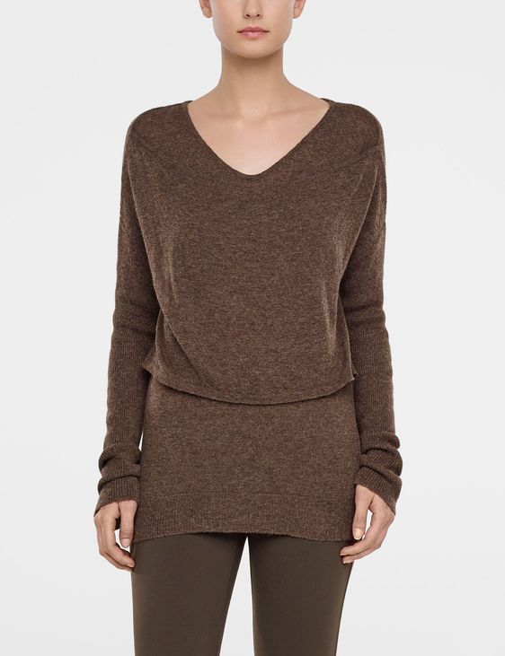 Sarah Pacini V-neck sweater with front panel