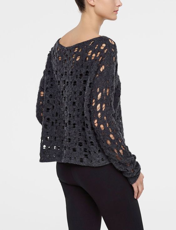 Sarah Pacini Cropped boatneck sweater