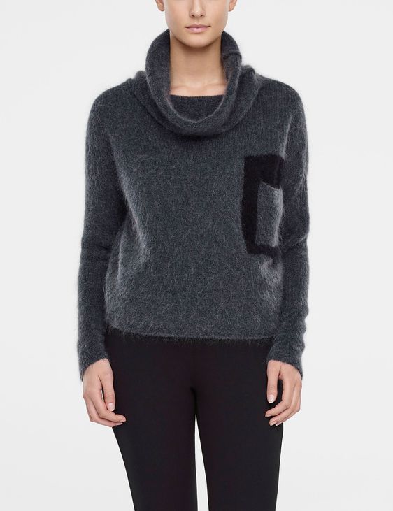 Sarah Pacini Mock neck cropped sweater