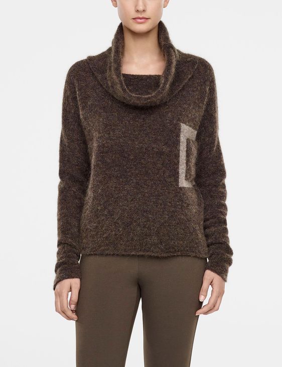 Sarah Pacini Mock neck cropped sweater