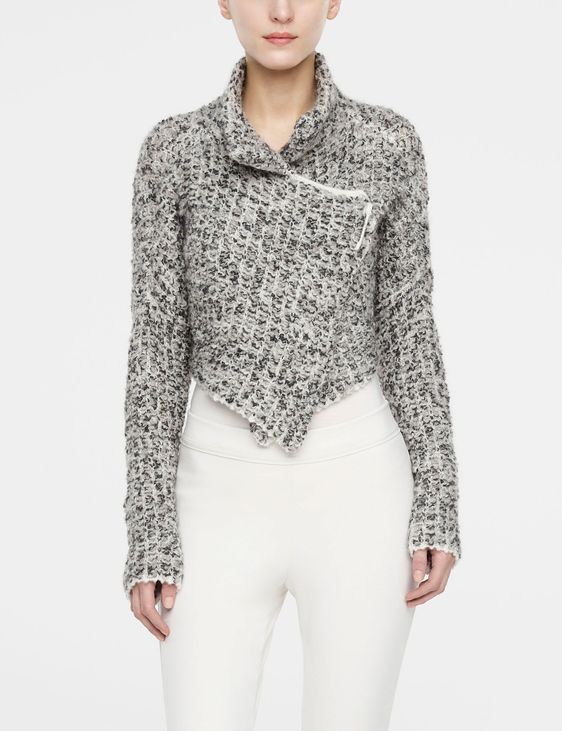 Sarah Pacini Cropped cardigan, tailored collar