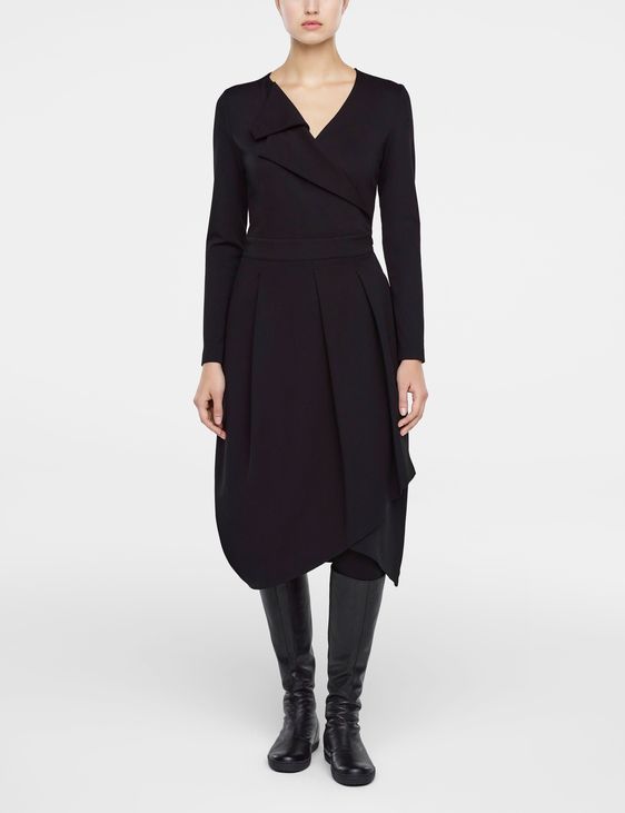 Sarah Pacini Fold-over dress with pleats