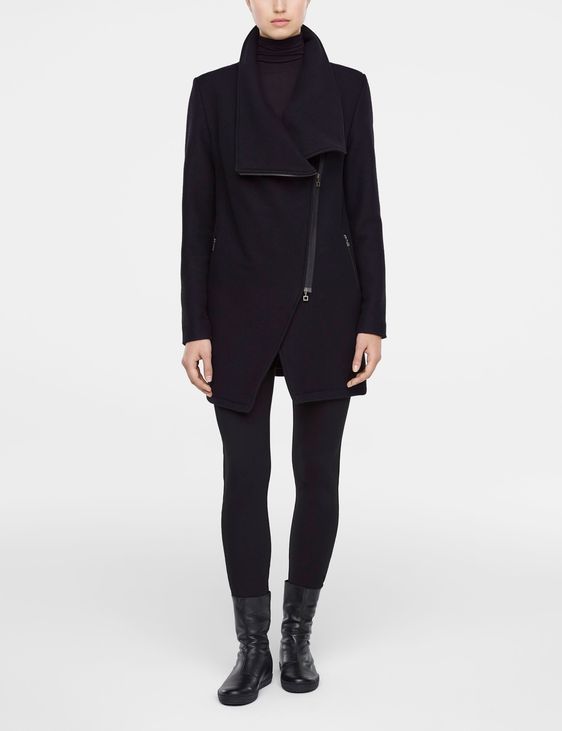 Sarah Pacini Long coat with side zipper