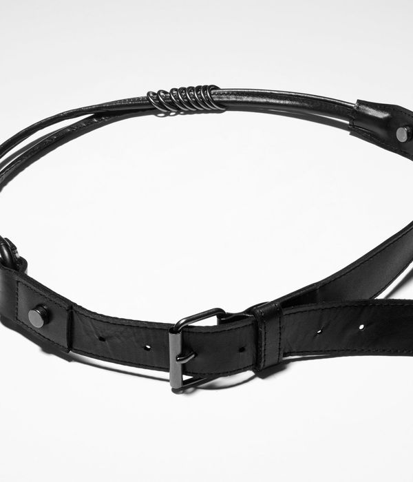 Sarah Pacini Leather belt with silver rings