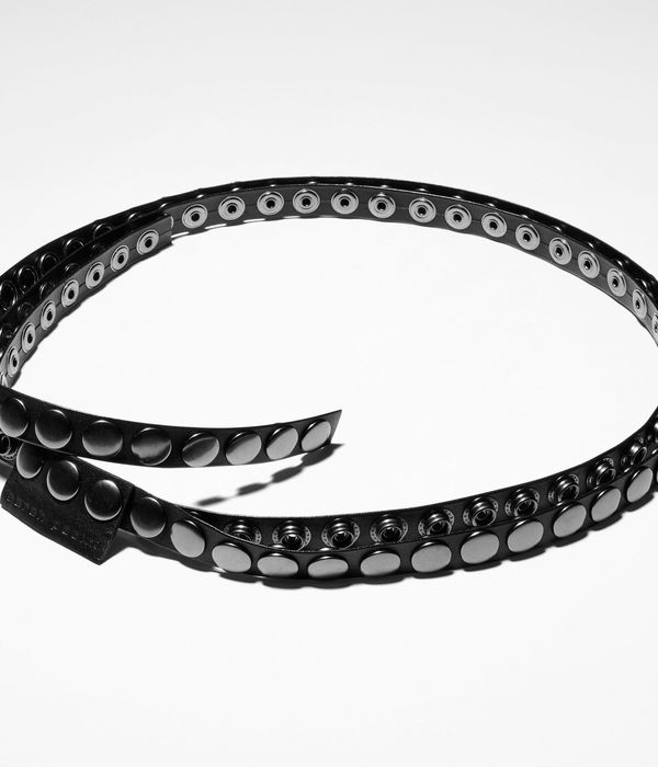Sarah Pacini Leather studded belt, double loop