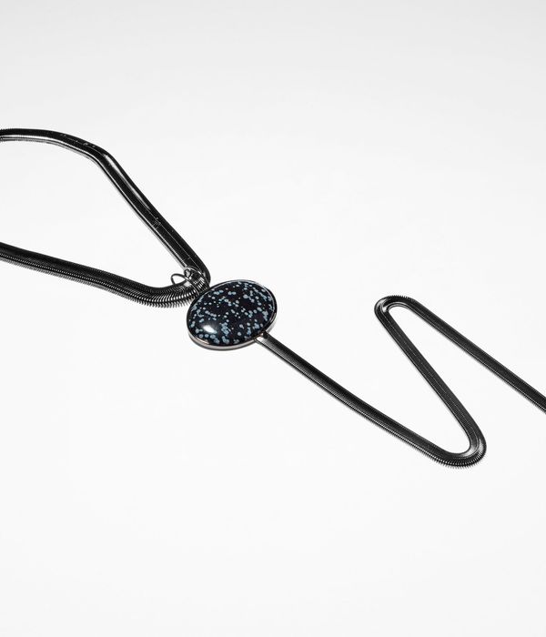Sarah Pacini Short necklace, black bead and chain pendant