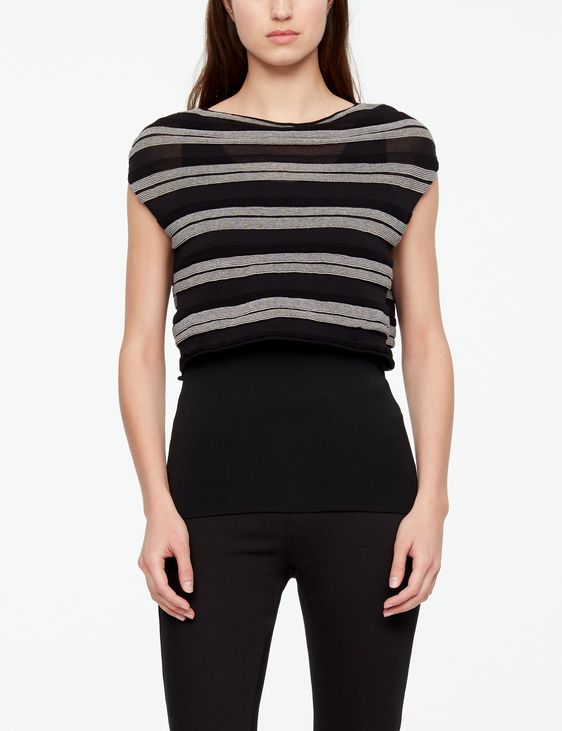 Sarah Pacini CROPPED SWEATER - CAPPED SLEEVES