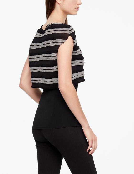 Sarah Pacini CROPPED SWEATER - CAPPED SLEEVES