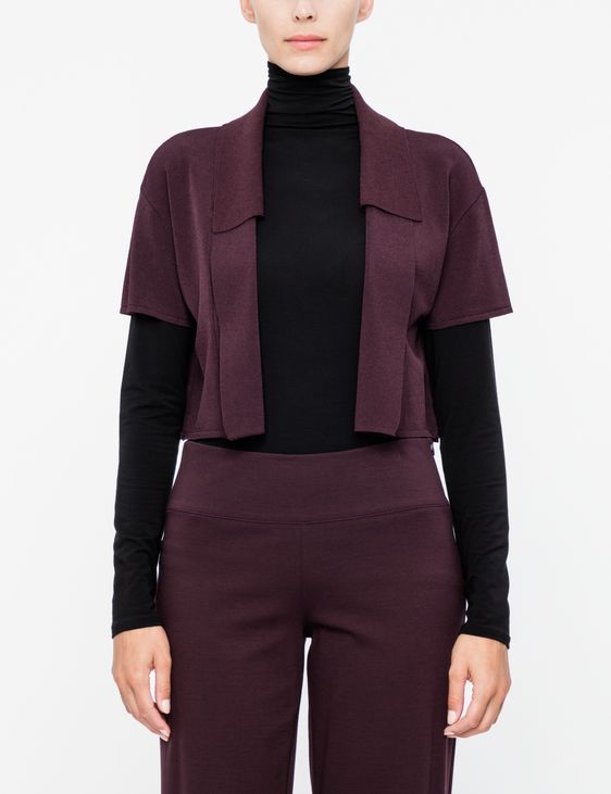 Sarah Pacini Cropped cardigan - layered collar