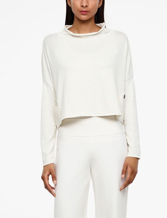 Sarah Pacini CROPPED SWEATER - FUNNEL NECK
