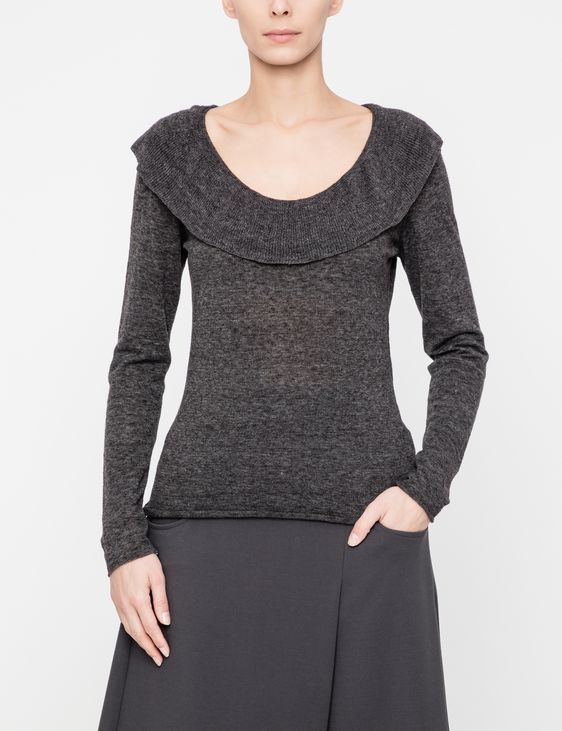 Sarah Pacini Sweater - flounce neckline