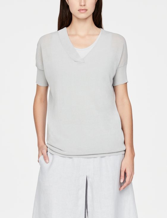 Sarah Pacini Mako cotton sweater - short sleeves