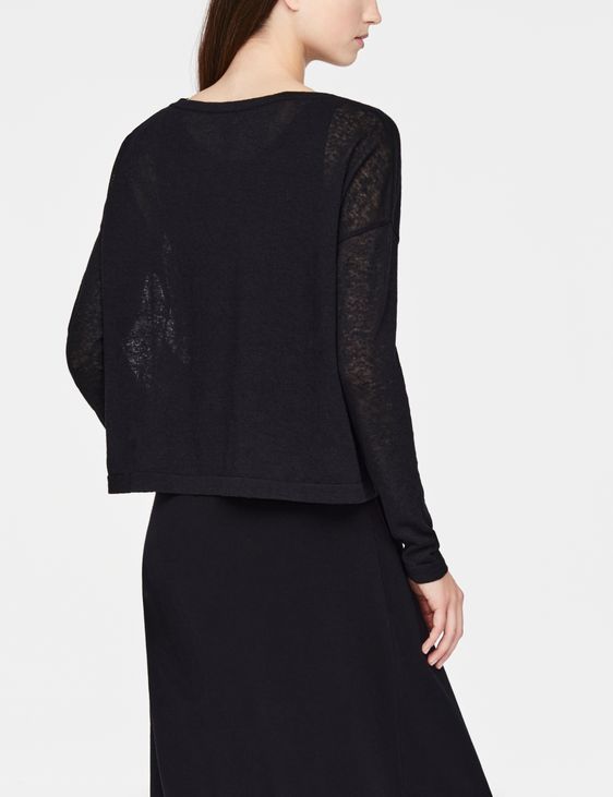 Sarah Pacini Linen-cotton sweater - cropped