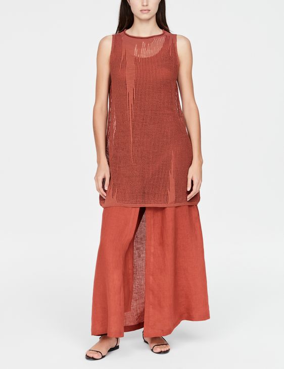 Sarah Pacini Linen dress - perforated