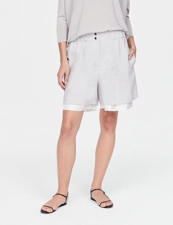 Sarah Pacini Linen bermuda shorts - layered
