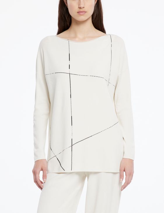 Sarah Pacini Long sweater - fine lines
