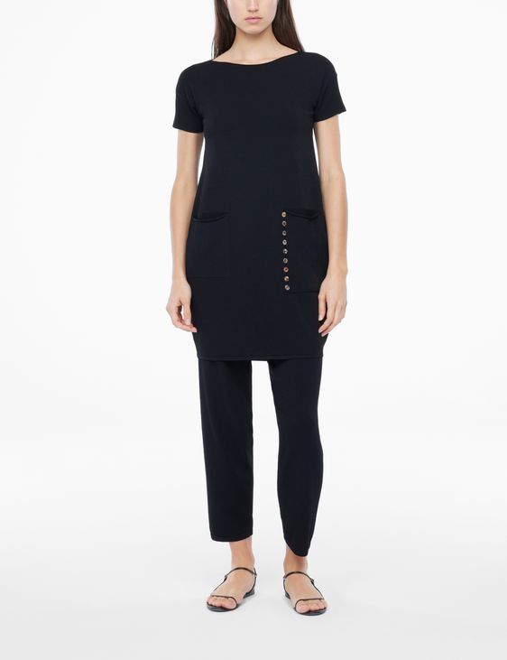 Sarah Pacini Kleid - asymmetrische Taschen