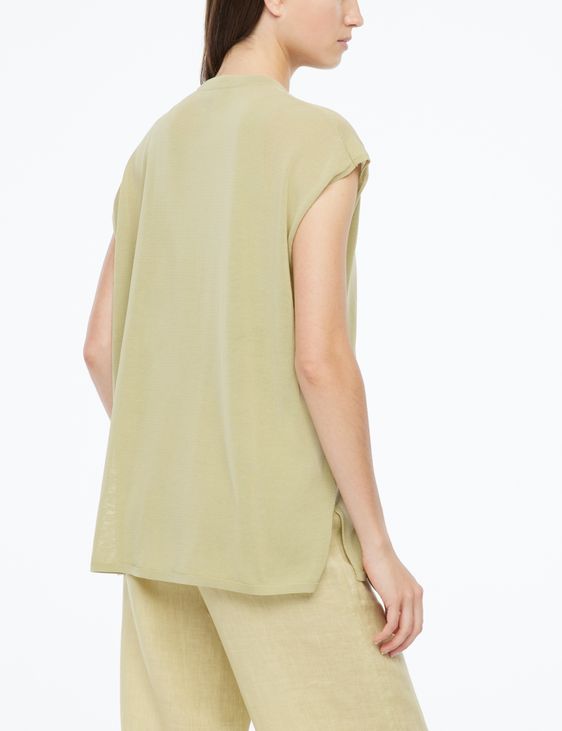 Sarah Pacini Mako cotton shirt - cap sleeves