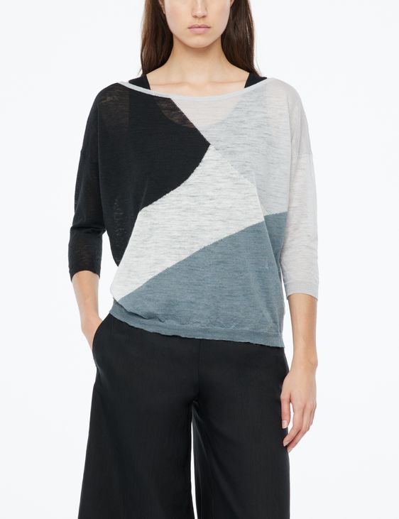 Sarah Pacini Color block sweater - ¾ sleeves