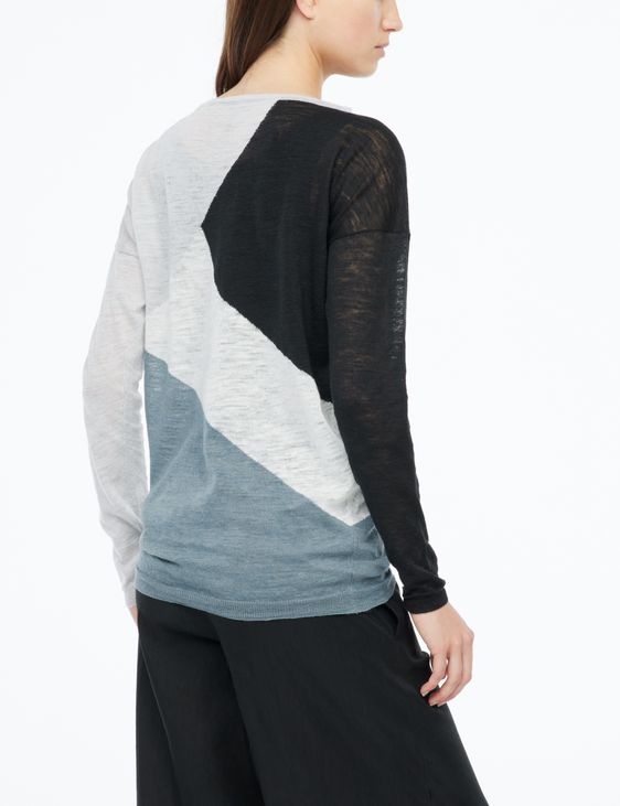 Sarah Pacini Long sweater - color blocks