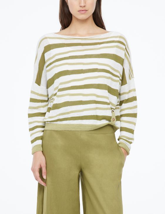 Sarah Pacini Asymmetrical sweater - stripes