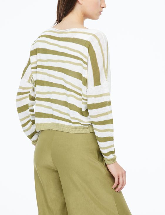 Sarah Pacini Asymmetrical sweater - stripes