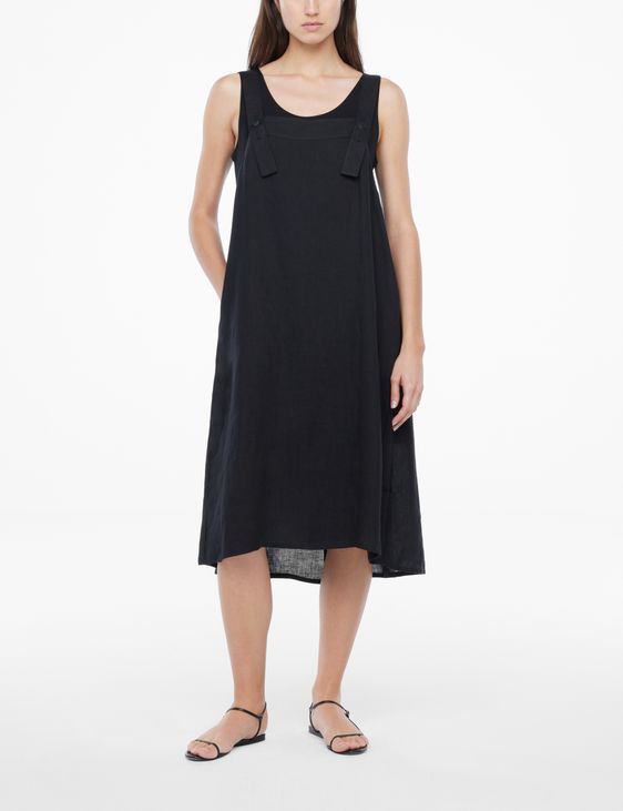 Sarah Pacini Linen dress-adjustable straps