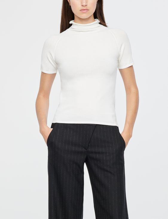 Sarah Pacini Strick-T-Shirt - mit Stehkragen