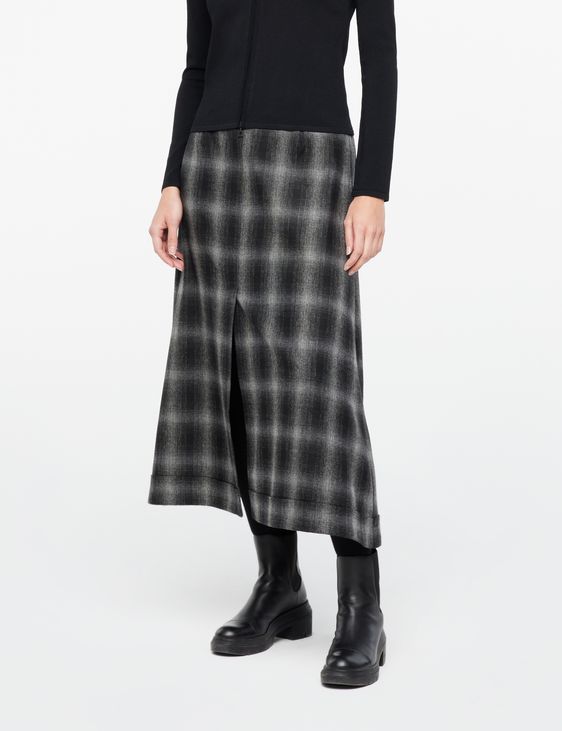 Sarah Pacini Maxi skirt - checkered flannel