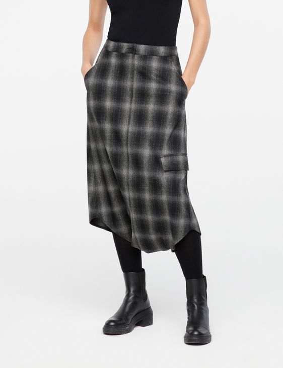 Sarah Pacini Midi skirt - checkered flannel