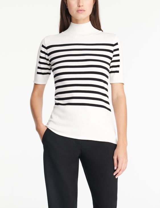 Sarah Pacini Striped sweater - mock neck
