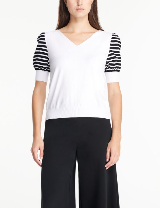 Sarah Pacini Sweater - striped sleeves