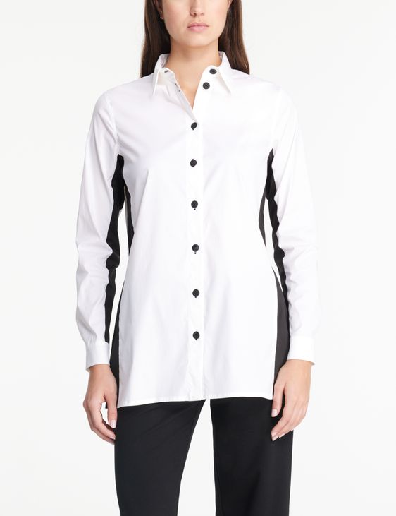 Sarah Pacini Cotton poplin shirt - side slits