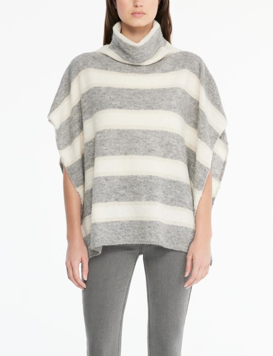 Sarah Pacini Poncho sweater - stripes