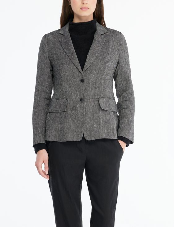 Sarah Pacini Tweed jasje - ingesneden revers