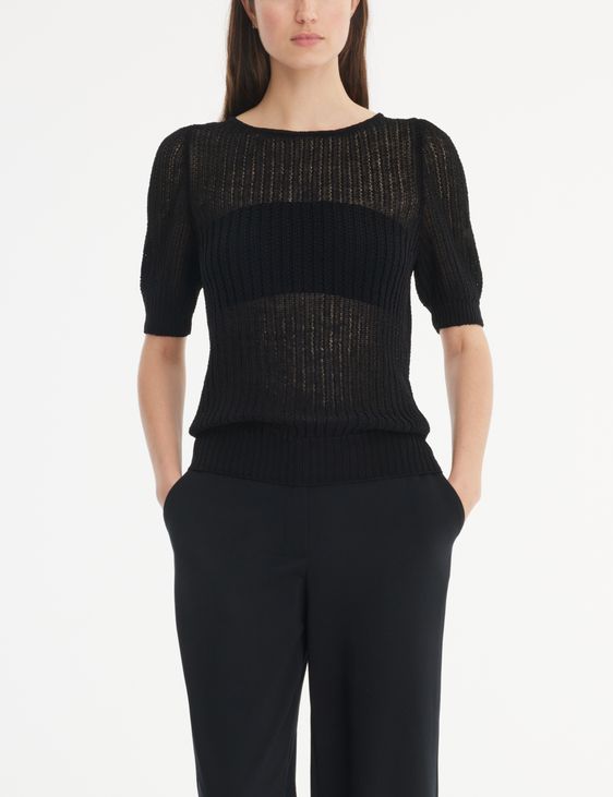Sarah Pacini Ribbed sweater - short sleeves