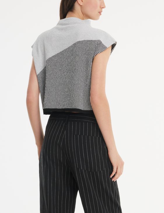 Sarah Pacini Cropped sweater - micro-stripes
