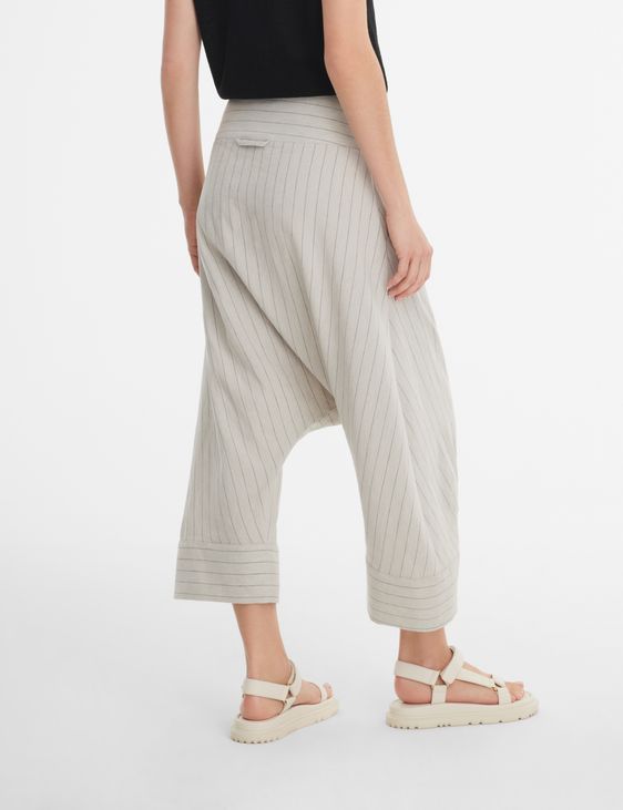 Sarah Pacini Pinstripe pants - leg buttons