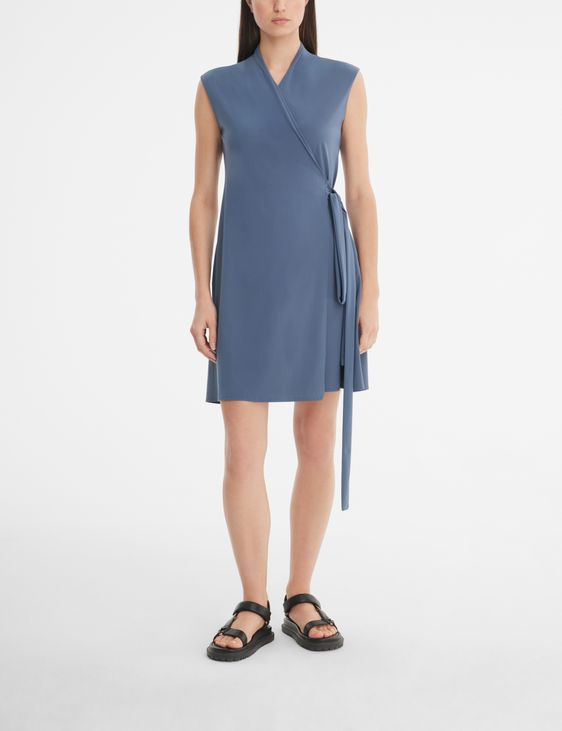Sarah Pacini Short Wrap Dress - techno fabric