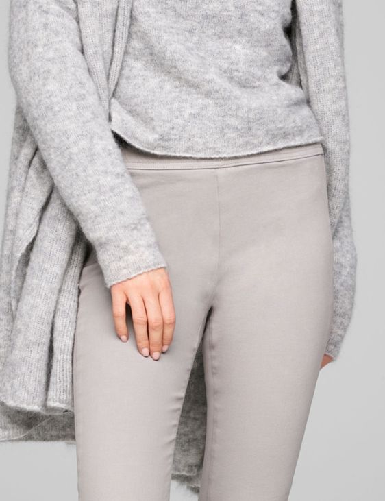 Grey stretch cotton twill leggings by Sarah Pacini