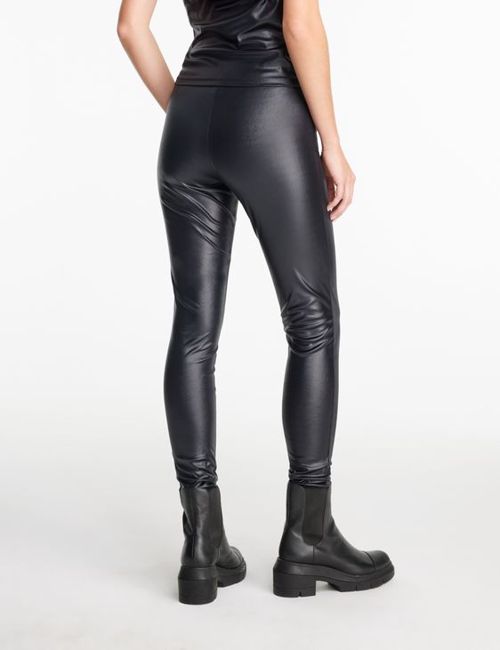 Cora Leather Look High-Rise Leggings Black