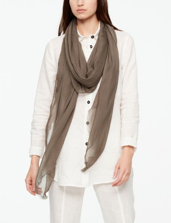 Taupe silk shop scarf