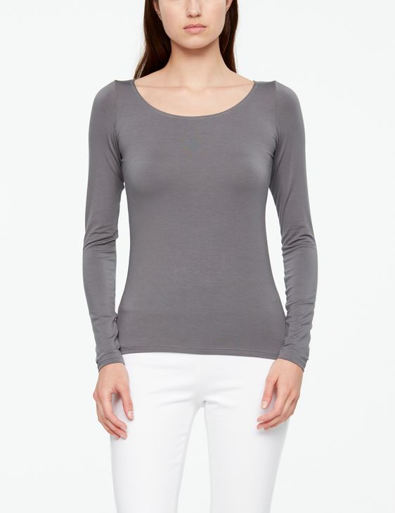 Grey modal top - long sleeve by Sarah Pacini