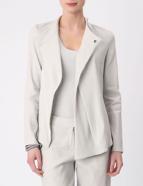 Grey linen jacket by Sarah Pacini