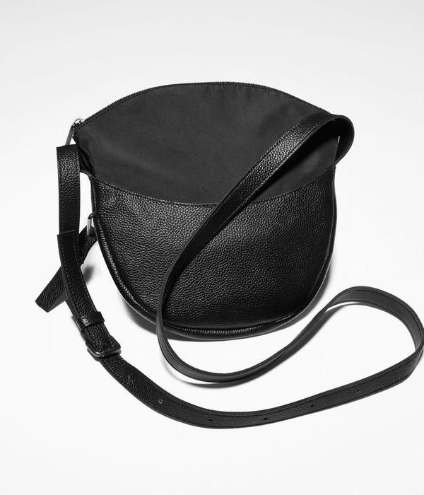 Black leather hobo bag, small size by Sarah Pacini