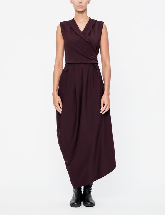 Black wrap dress - techno fabric by Sarah Pacini