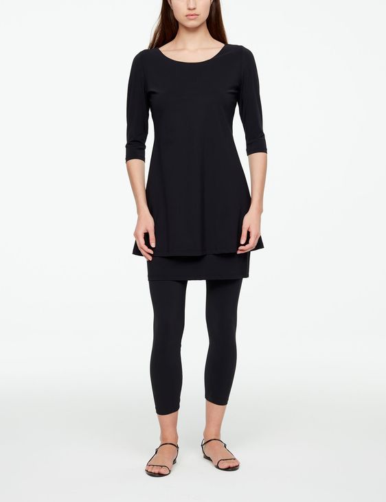 Black polyamide dress - 3/4 sleeve by Sarah Pacini